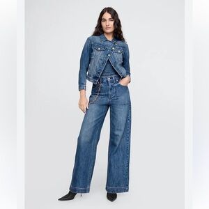 NWT Cult Gaia x Gap Denim High Rise Stride Chain Jeans - 28/6R